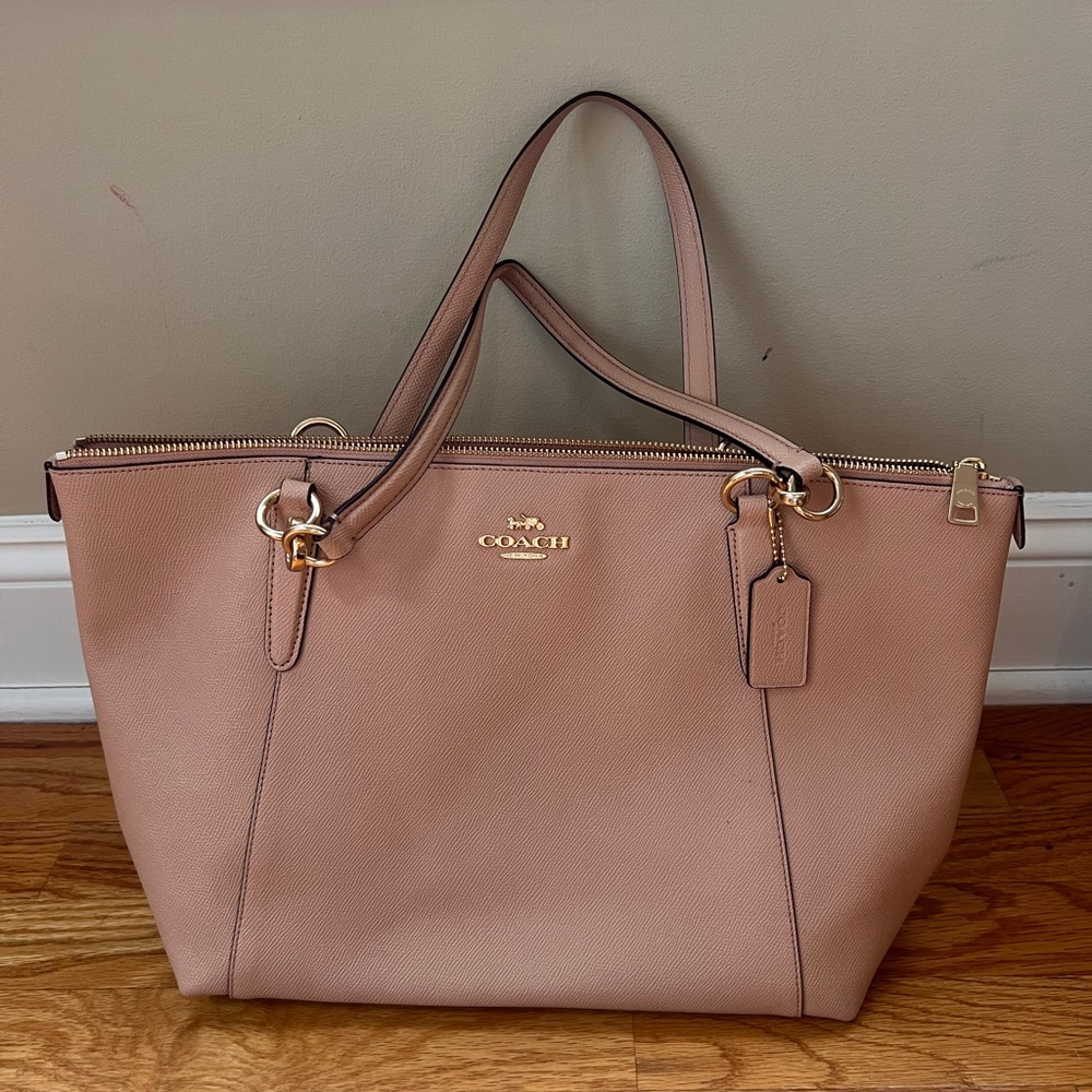 Coach Ava Crossgrain Leather Tote with Structured Design - F57526 - Soft Pink - Picture 2 of 7